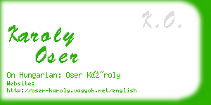 karoly oser business card